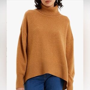 NWOT French Connection Vahari turtleneck sweater women’s size M color tan